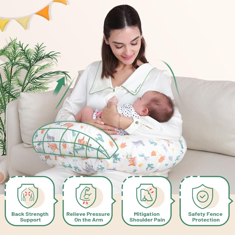 وسادة رضاعة مع غطاء مطبوع عليه - مراجعة Nursing Pillow Breastfeeding وسعره