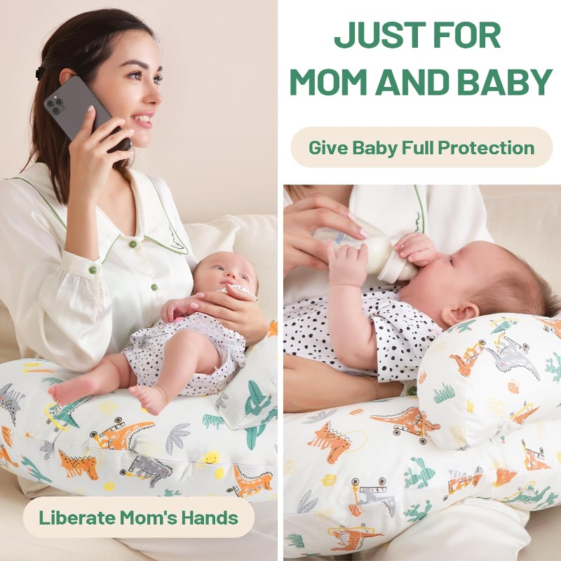 وسادة رضاعة مع غطاء مطبوع عليه - مراجعة Nursing Pillow Breastfeeding وسعره